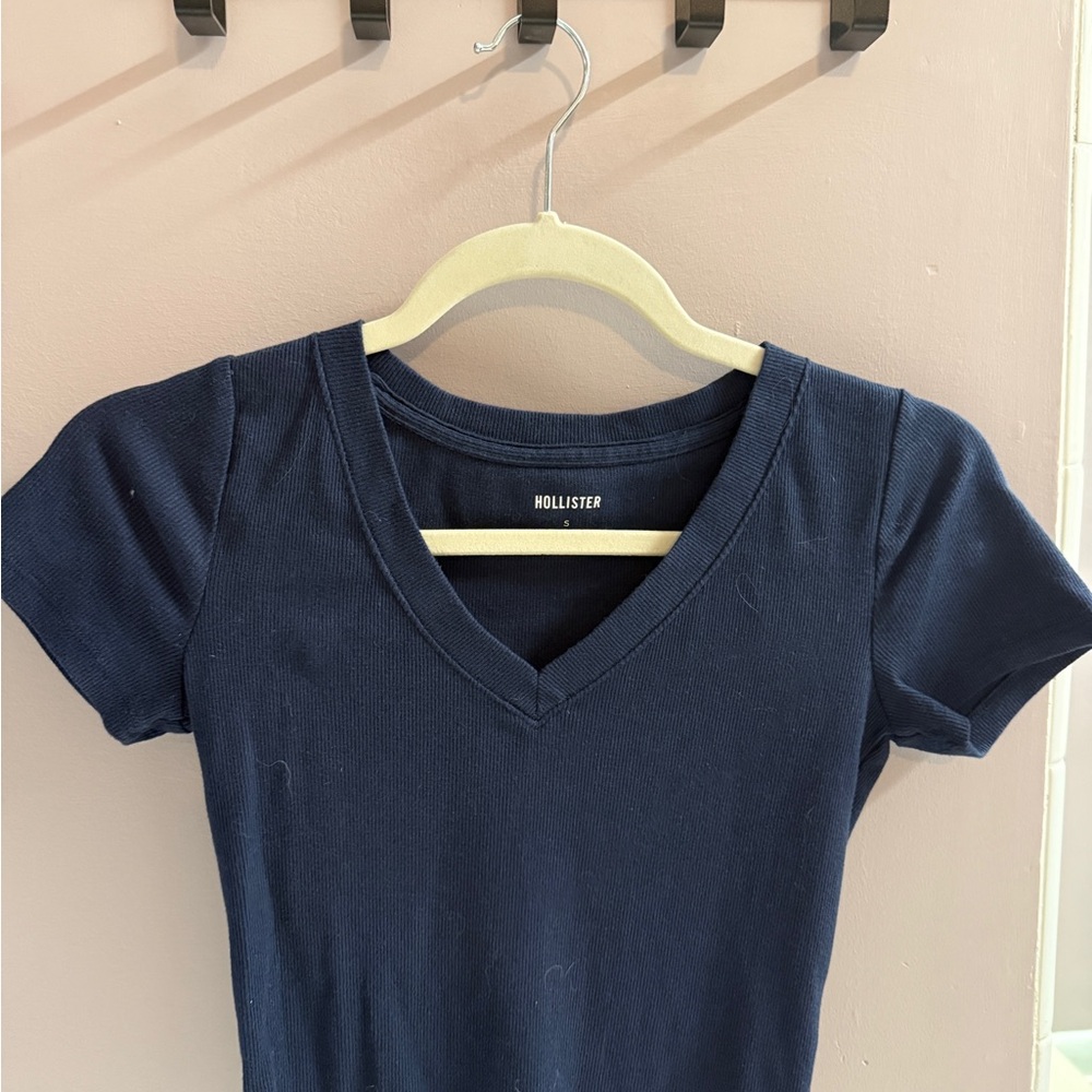 Hollister Deep Blue V-Neck Tee